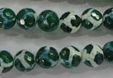 CAG4691 15.5 inches 10mm faceted round tibetan agate beads wholesale