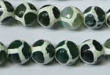 CAG4692 15.5 inches 12mm faceted round tibetan agate beads wholesale