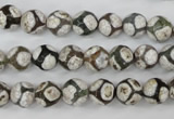 CAG4705 15 inches 8mm faceted round tibetan agate beads wholesale