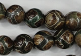 CAG4738 15 inches 14mm round tibetan agate beads wholesale