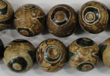 CAG4750 15 inches 16mm round tibetan agate beads wholesale