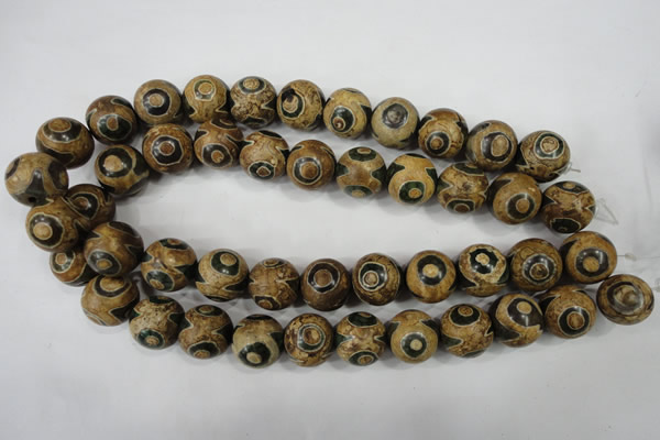 CAG4750 15 inches 16mm round tibetan agate beads wholesale