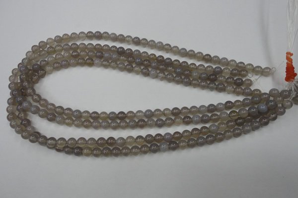 CAG4770 15 inches 6mm round grey agate beads wholesale