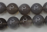 CAG4774 15 inches 14mm round grey agate beads wholesale