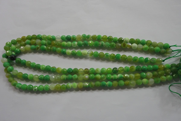 CAG4780 15.5 inches 6mm faceted round fire crackle agate beads