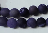 CAG4796 15.5 inches 10mm round matte druzy agate beads wholesale