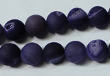 CAG4797 15.5 inches 12mm round matte druzy agate beads wholesale