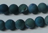 CAG4799 15.5 inches 10mm round matte druzy agate beads wholesale