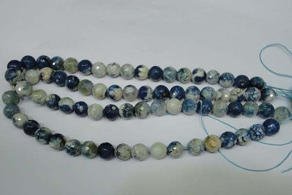 CAG4807 15 inches 10mm faceted round fire crackle agate beads