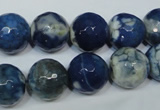 CAG4808 15 inches 12mm faceted round fire crackle agate beads