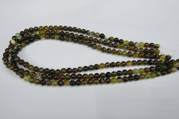 CAG4831 15 inches 6mm round dragon veins agate beads wholesale