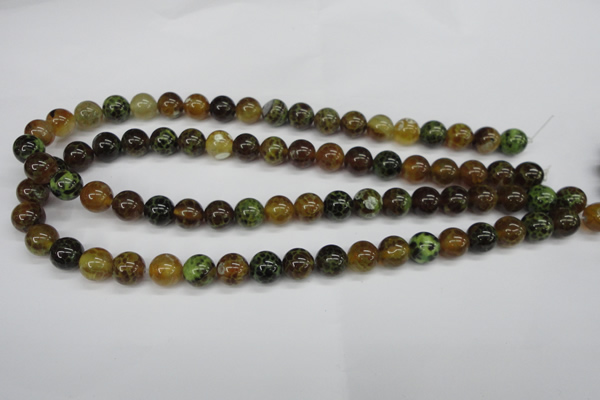 CAG4833 15 inches 10mm round dragon veins agate beads wholesale