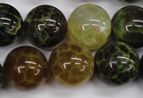 CAG4836 15 inches 16mm round dragon veins agate beads wholesale