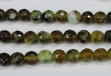 CAG4841 15 inches 6mm faceted round dragon veins agate beads