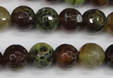 CAG4844 15 inches 12mm faceted round dragon veins agate beads