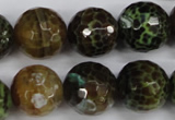 CAG4846 15 inches 16mm faceted round dragon veins agate beads