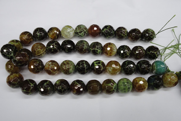 CAG4848 15 inches 20mm faceted round dragon veins agate beads