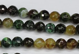 CAG4851 15 inches 6mm faceted round dragon veins agate beads