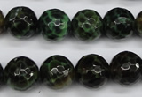 CAG4854 15 inches 12mm faceted round dragon veins agate beads