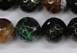 CAG4857 15 inches 18mm faceted round dragon veins agate beads