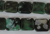 CAG4871 15 inches 14*14mm faceted square fire crackle agate beads