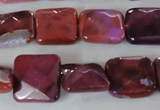 CAG4874 15 inches 14*14mm faceted square fire crackle agate beads