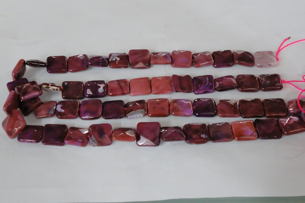 CAG4874 15 inches 14*14mm faceted square fire crackle agate beads