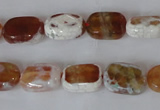 CAG4879 15 inches 10*14mm faceted rectangle fire crackle agate beads