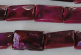 CAG4880 15 inches 13*18mm faceted rectangle fire crackle agate beads