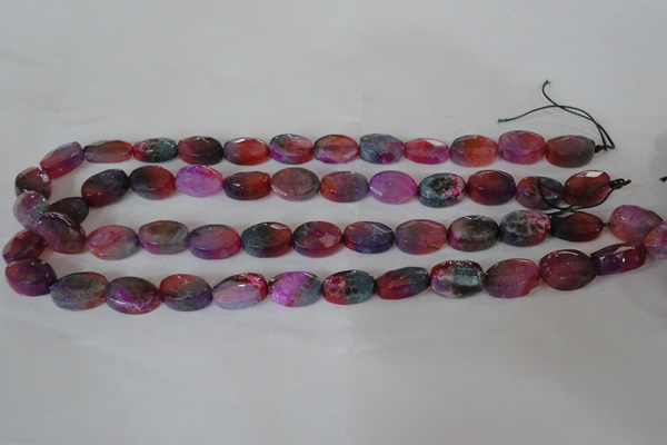 CAG4894 15 inches 10*14mm faceted oval fire crackle agate beads