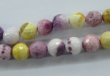 CAG4901 15.5 inches 8mm faceted round dyed white agate beads