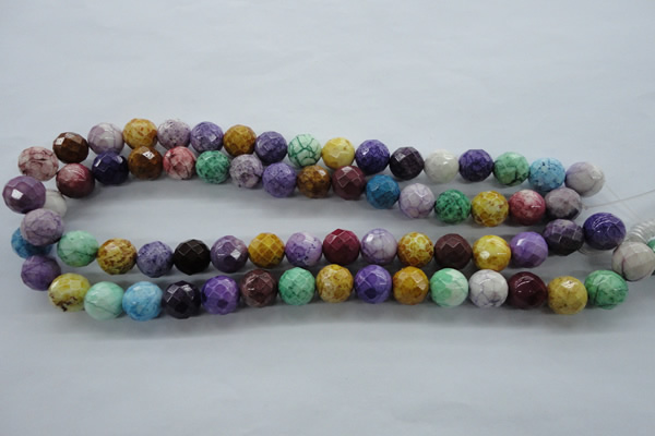 CAG4903 15.5 inches 12mm faceted round dyed white agate beads