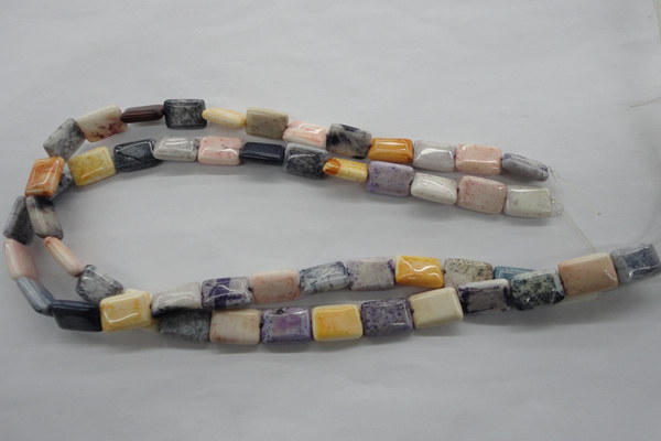 CAG4927 15.5 inches 10*14mm rectangle dyed white agate beads