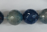 CAG5008 15.5 inches 18mm faceted round agate gemstone beads wholesale