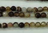 CAG5106 15.5 inches 6mm faceted round line agate beads wholesale