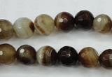 CAG5107 15.5 inches 8mm faceted round line agate beads wholesale