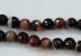 CAG5111 15.5 inches 6mm faceted round line agate beads wholesale