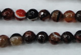 CAG5112 15.5 inches 8mm faceted round line agate beads wholesale