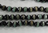 CAG5135 15 inches 6mm faceted round tibetan agate beads wholesale