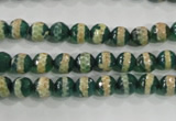 CAG5136 15 inches 6mm faceted round tibetan agate beads wholesale