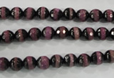 CAG5138 15 inches 6mm faceted round tibetan agate beads wholesale