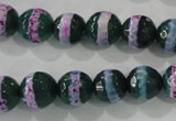 CAG5146 15 inches 10mm faceted round tibetan agate beads wholesale