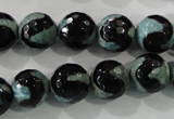 CAG5165 15 inches 12mm faceted round tibetan agate beads wholesale