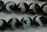 CAG5169 15 inches 14mm faceted round tibetan agate beads wholesale