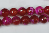 CAG5183 15 inches 10mm faceted round fire crackle agate beads