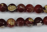 CAG5188 15 inches 10mm faceted round fire crackle agate beads