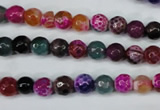 CAG5191 15 inches 6mm faceted round fire crackle agate beads