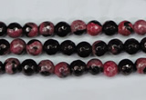 CAG5197 15 inches 6mm faceted round fire crackle agate beads