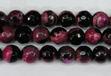 CAG5204 15 inches 8mm faceted round fire crackle agate beads