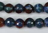 CAG5217 15 inches 10mm faceted round fire crackle agate beads